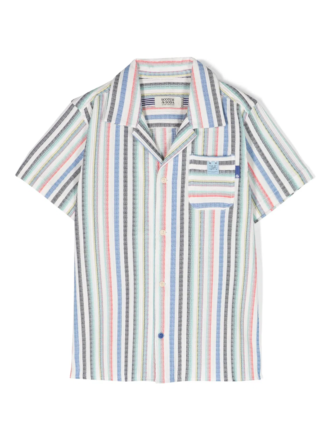 Рубашка в полоску с воротником-камп Scotch & Soda, белый