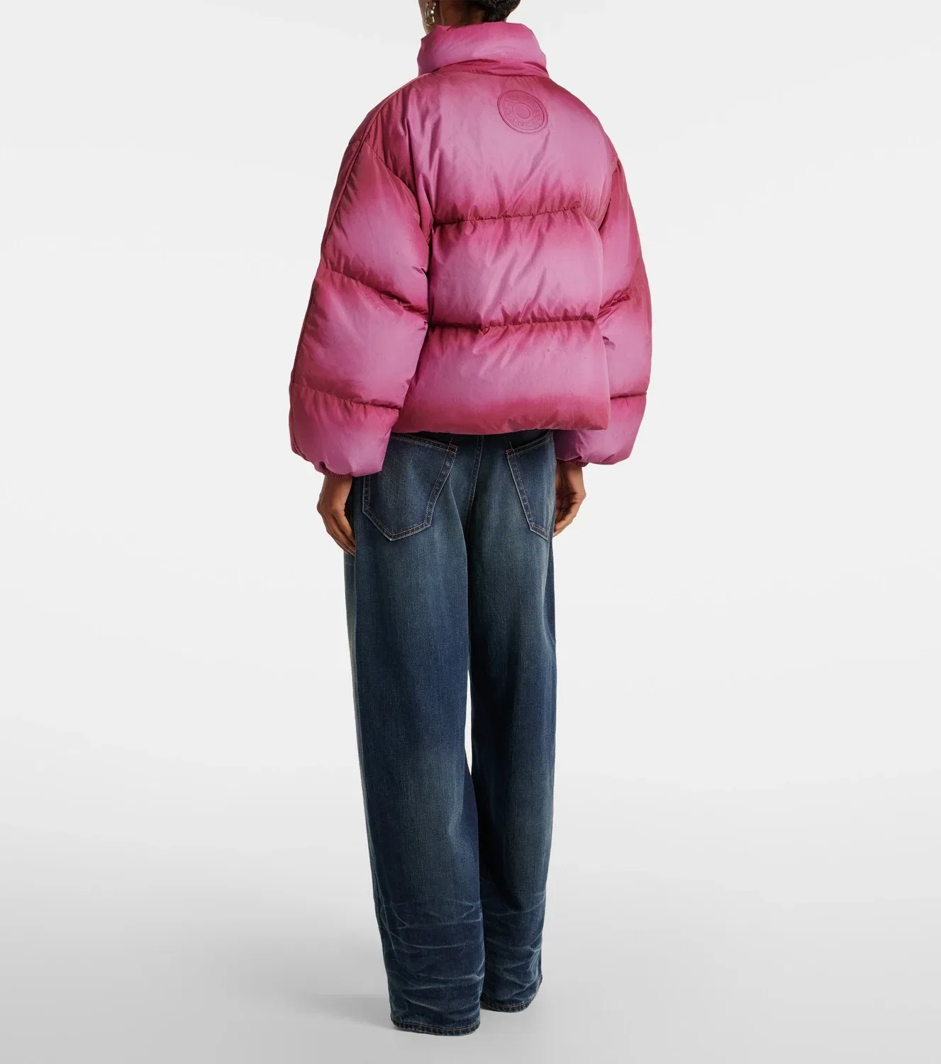 Пуховик с логотипом Acne Studios, розовый — фото 3