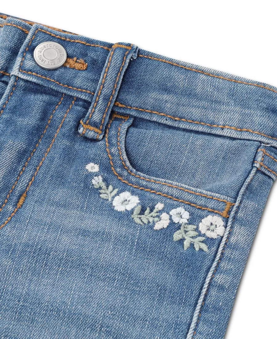 Джинсы клеш с вышивкой Stitchy Flare Jeans abercrombie kids, Cabin Blues — фото 4