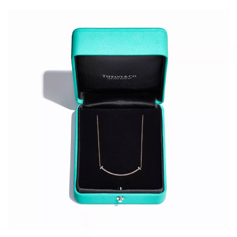 Кулон с цепочкой Tiffany & Co. Smile Small, розовое золото с бриллиантами — фото 4