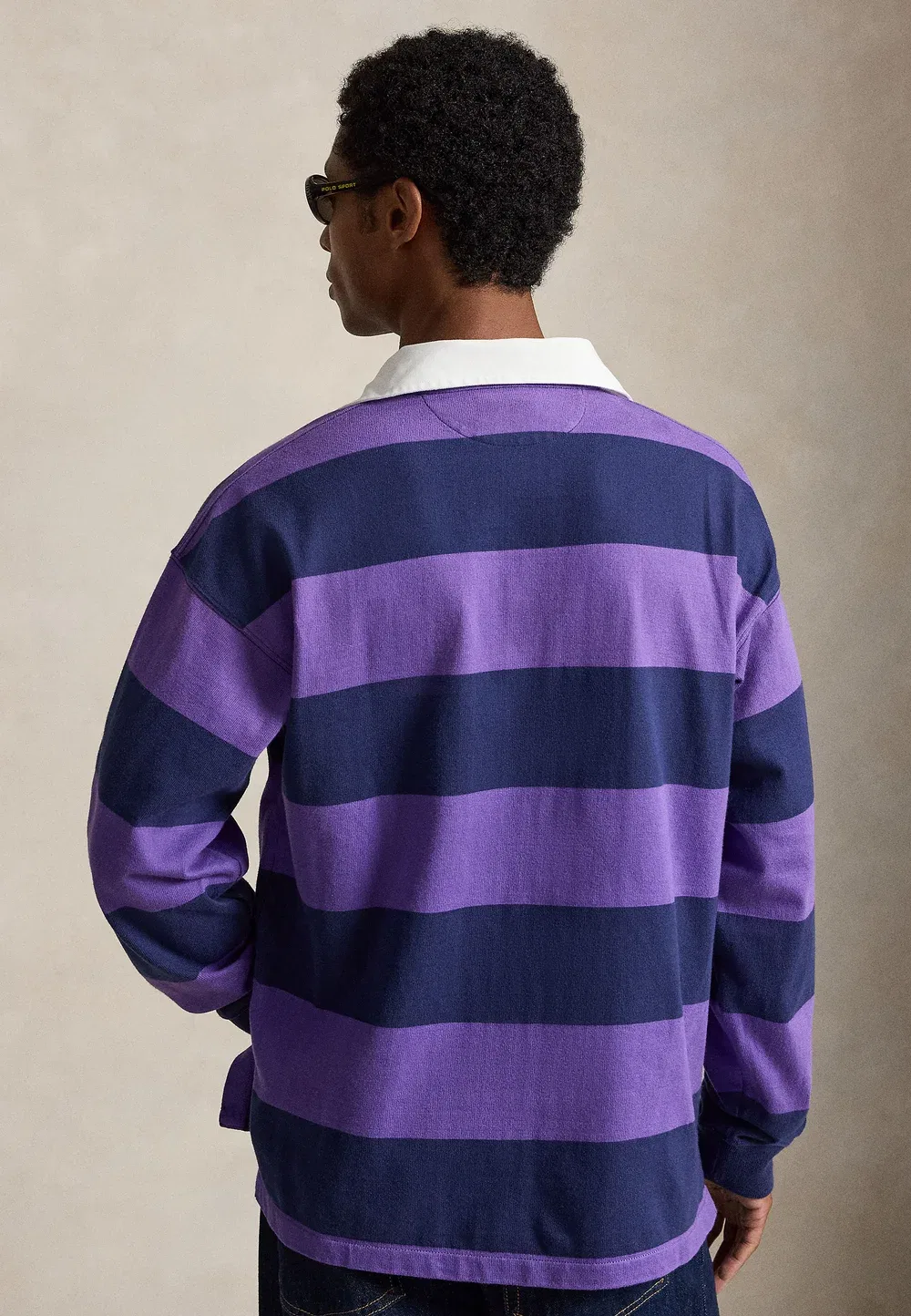 Полосатая регбийная рубашка большого размера - поло Polo Ralph Lauren, Purple — фото 3