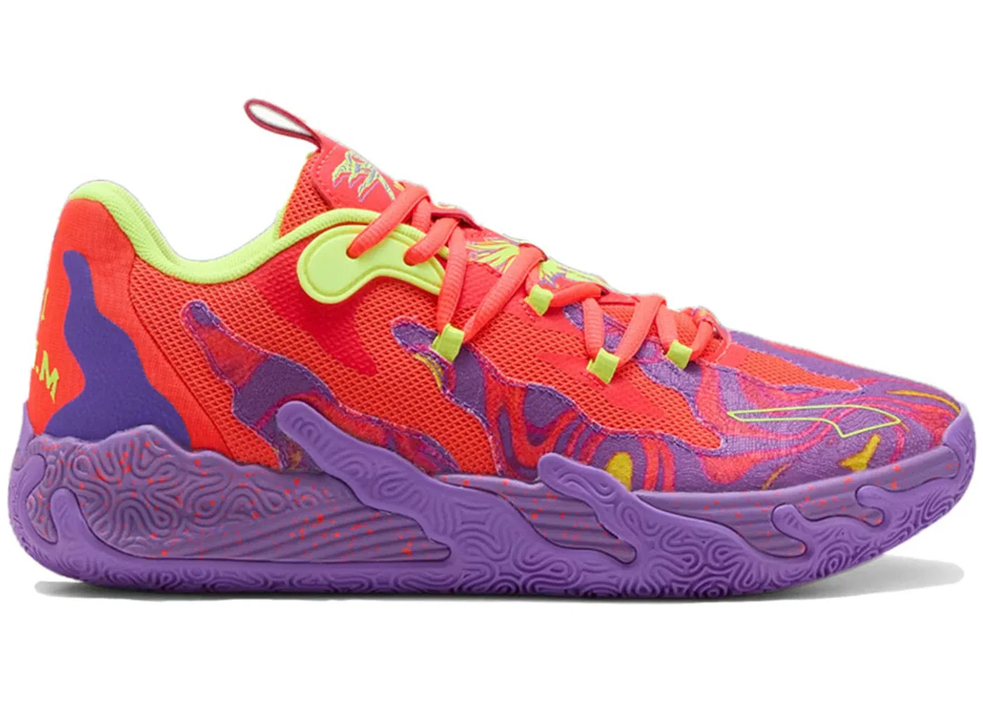 Детские кроссовки для мальчиков с высокой производительностью Puma LaMelo Ball MB.03 Lo, Purple Glimmer/Red Blast