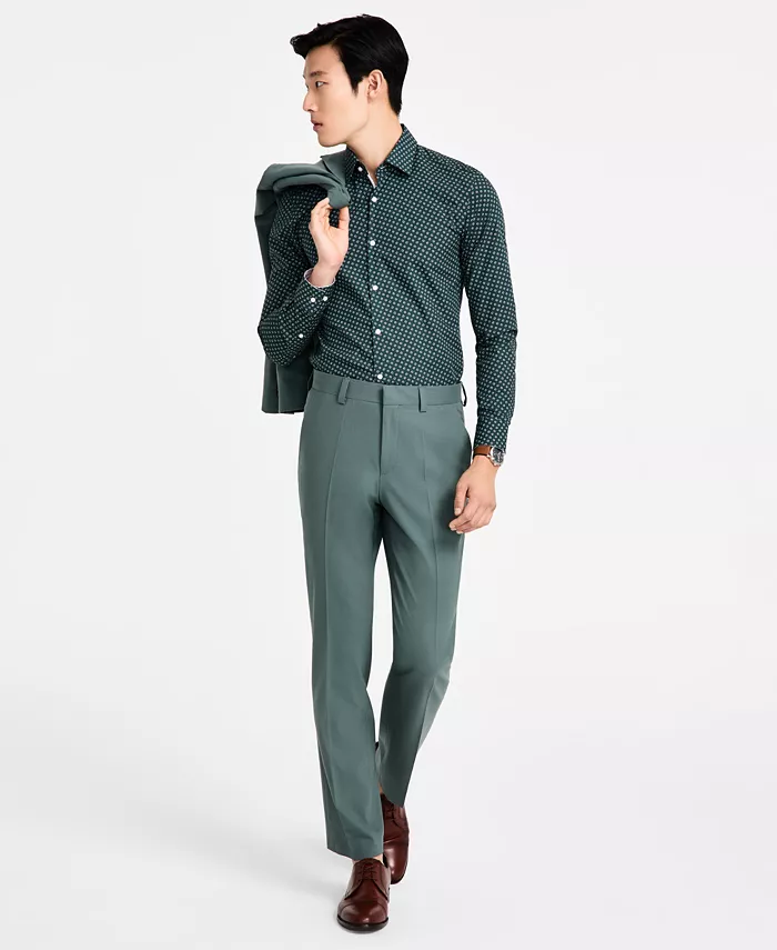 

Мужские классические брюки Modern-Fit из смесовой шерсти Hugo Boss, серый