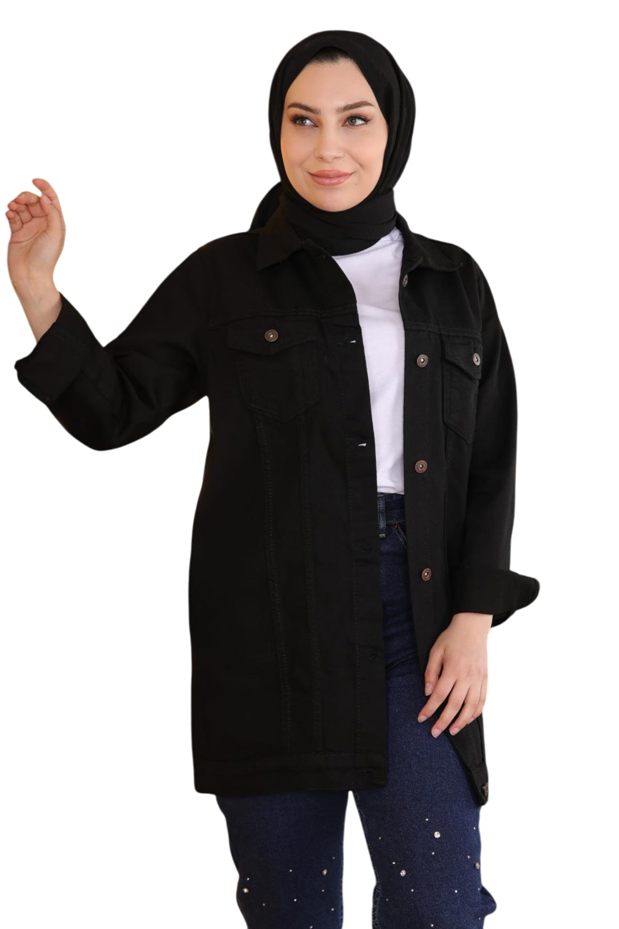 

MODAMIHRAM Куртка для межсезонья в черном цвете