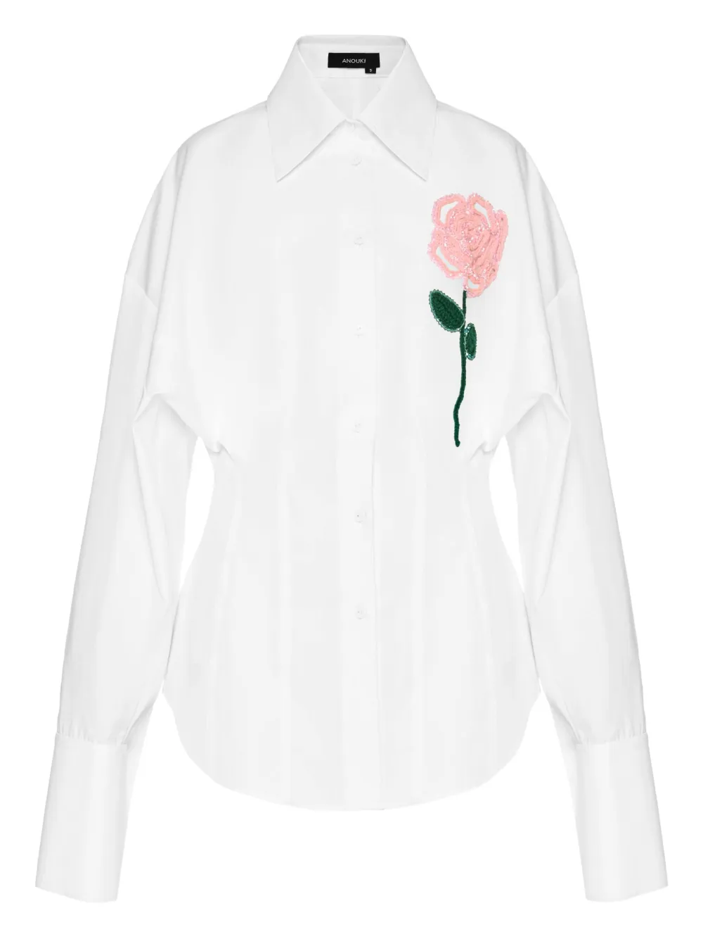 

Рубашка с цветочной аппликацией ANOUKI, белый