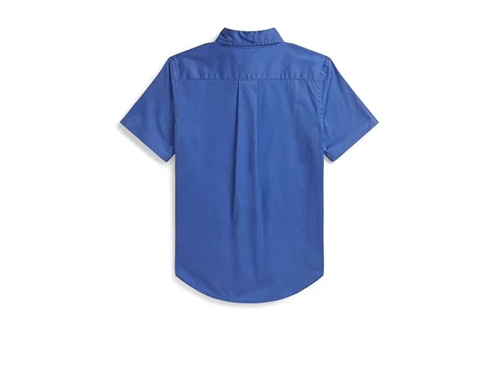 Рубашка из хлопкового твила Cotton Twill Short Sleeve Shirt Polo Ralph Lauren Kids, Bath Pink — фото 2