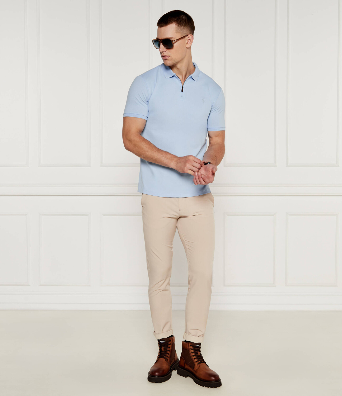 Поло POLO RALPH LAUREN Slim Fit, небесно-голубой — фото 2