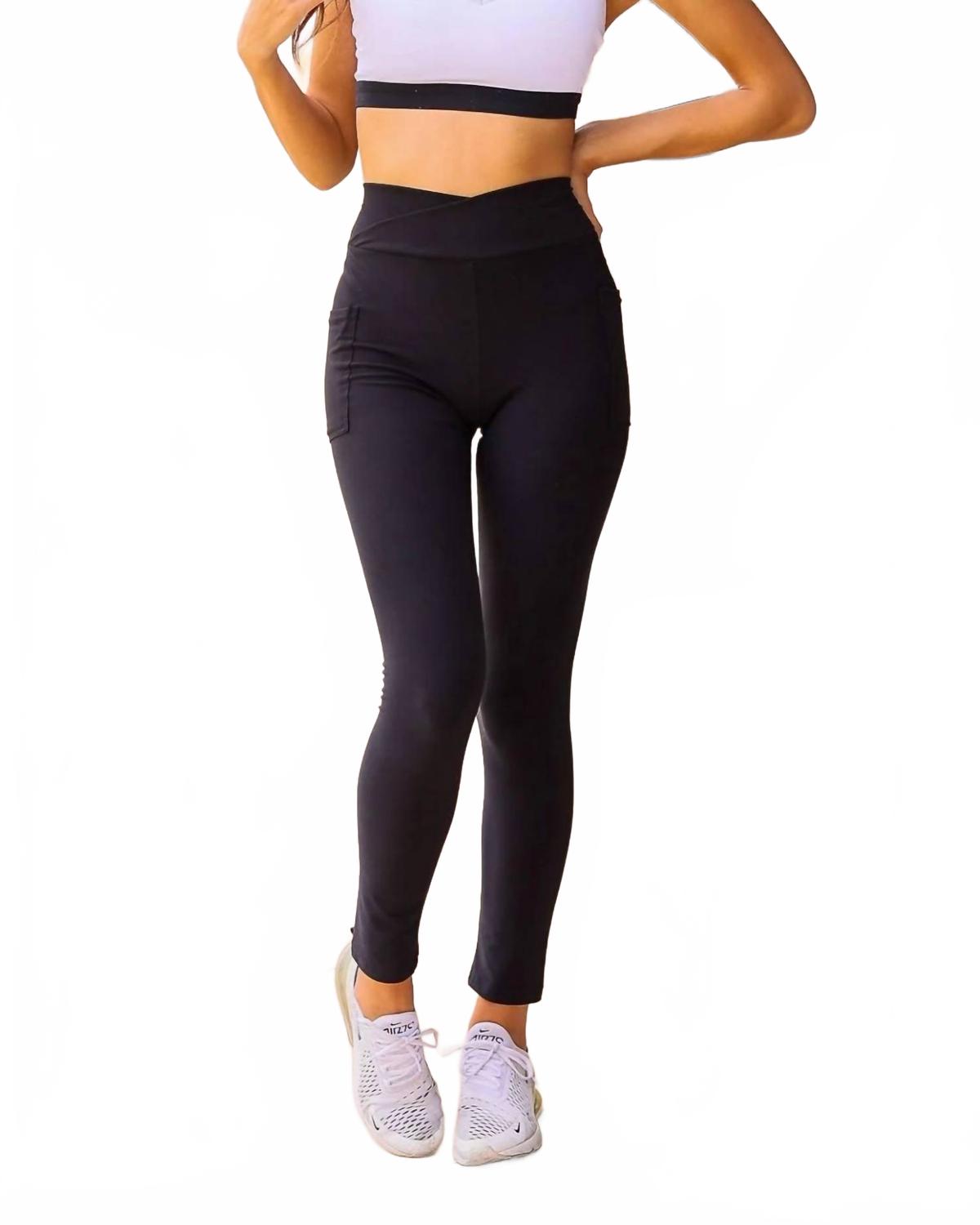 

Julia Rose Леггинсы Chloe с перекрестными карманами, длиной до щиколотки, черные