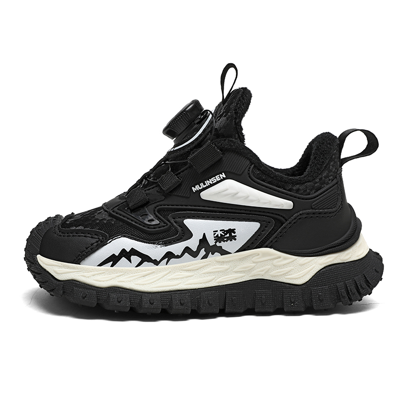 

Детские противоскользящие термостойкие устойчивые к ударам и истиранию низкие кроссовки для бега Kids' Mulinsen, mls8058 черный[thick cotton thermal]