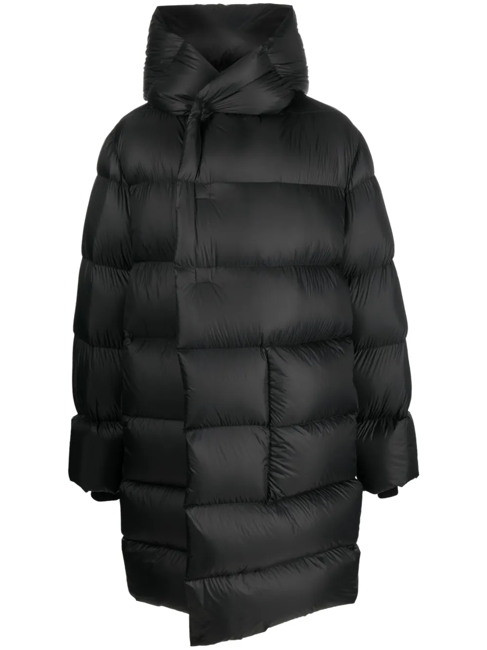 

Пуховик оверсайз с капюшоном Rick Owens, черный
