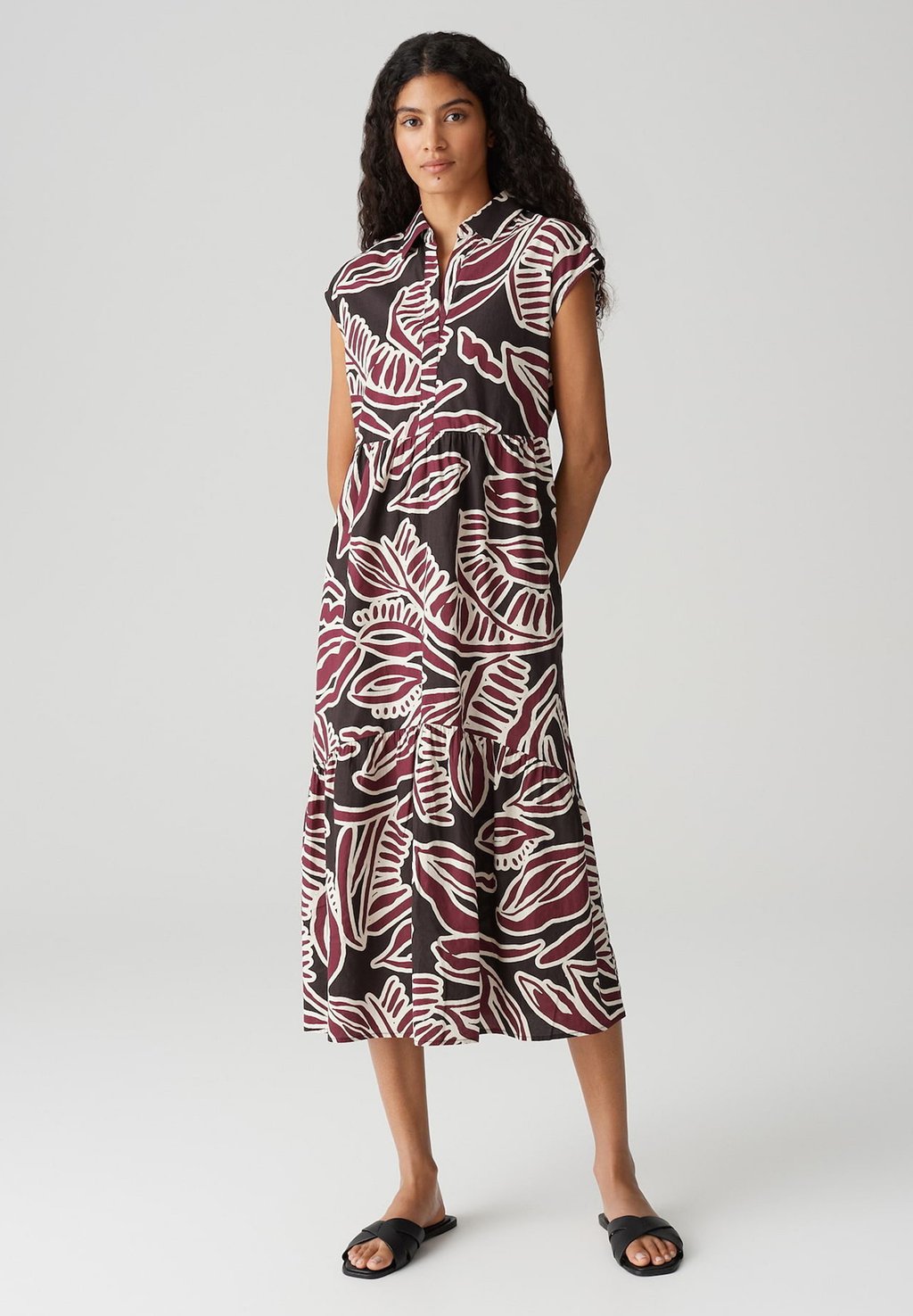 

Платье-рубашка RELAXED FIT MIDI PRINT VOLANT OPUS, красный