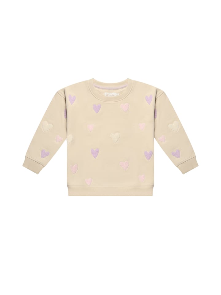 

Leevje Свободная махровая толстовка с сердечками цвета капучино