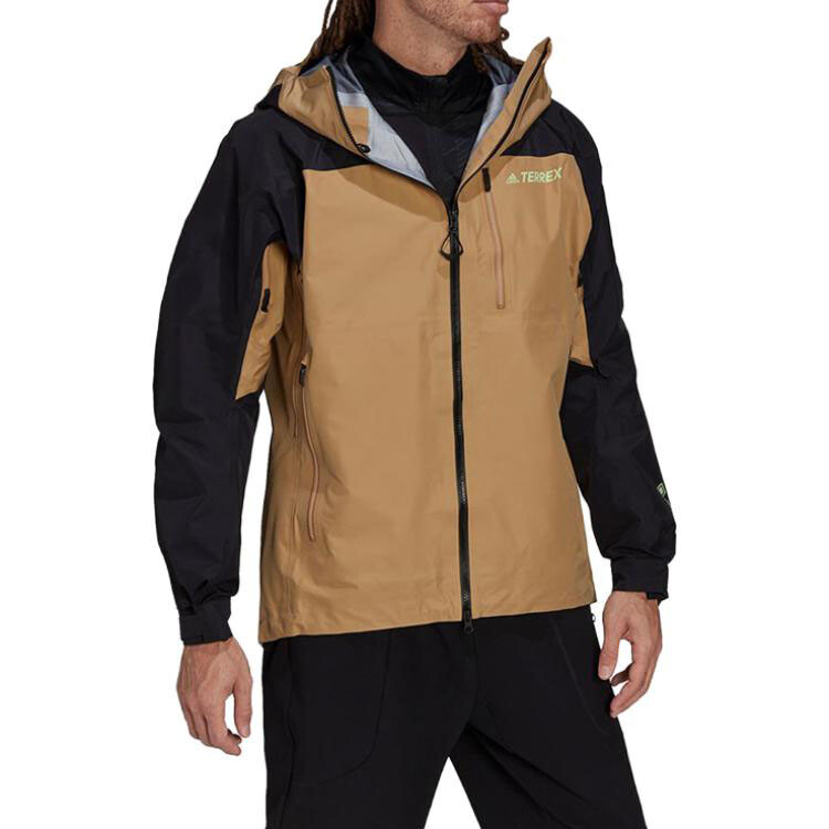 Куртка Terrex Outdoor для мужчин коричнево-желто-черная Adidas, черный — фото 2