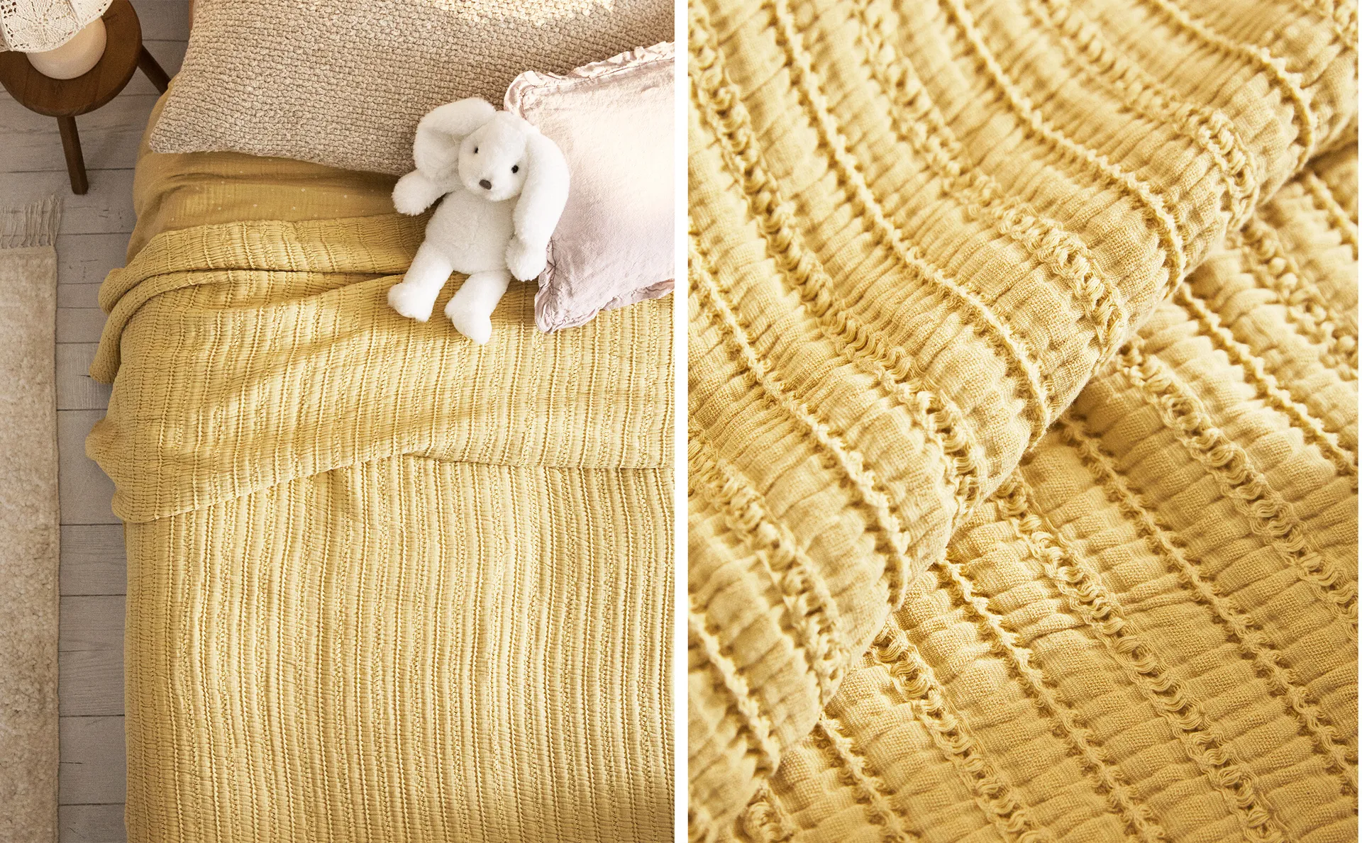 

Детское фактурное покрывало Zara Home, горчично-желтый