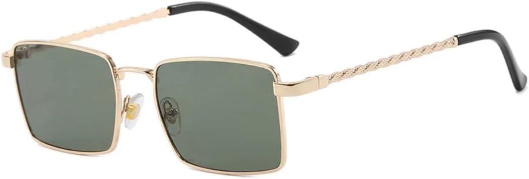 

Солнцезащитные очки с защитой от УФ-излучения UV400 | Маленькая металлическая оправа, желтые линзы | для женщин и мужчин, для занятий спортом на открытом воздухе и вождения DSVIGF, Gold-green