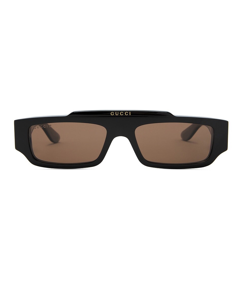 

Прямоугольные солнцезащитные очки Gucci, цвет Black & Brown