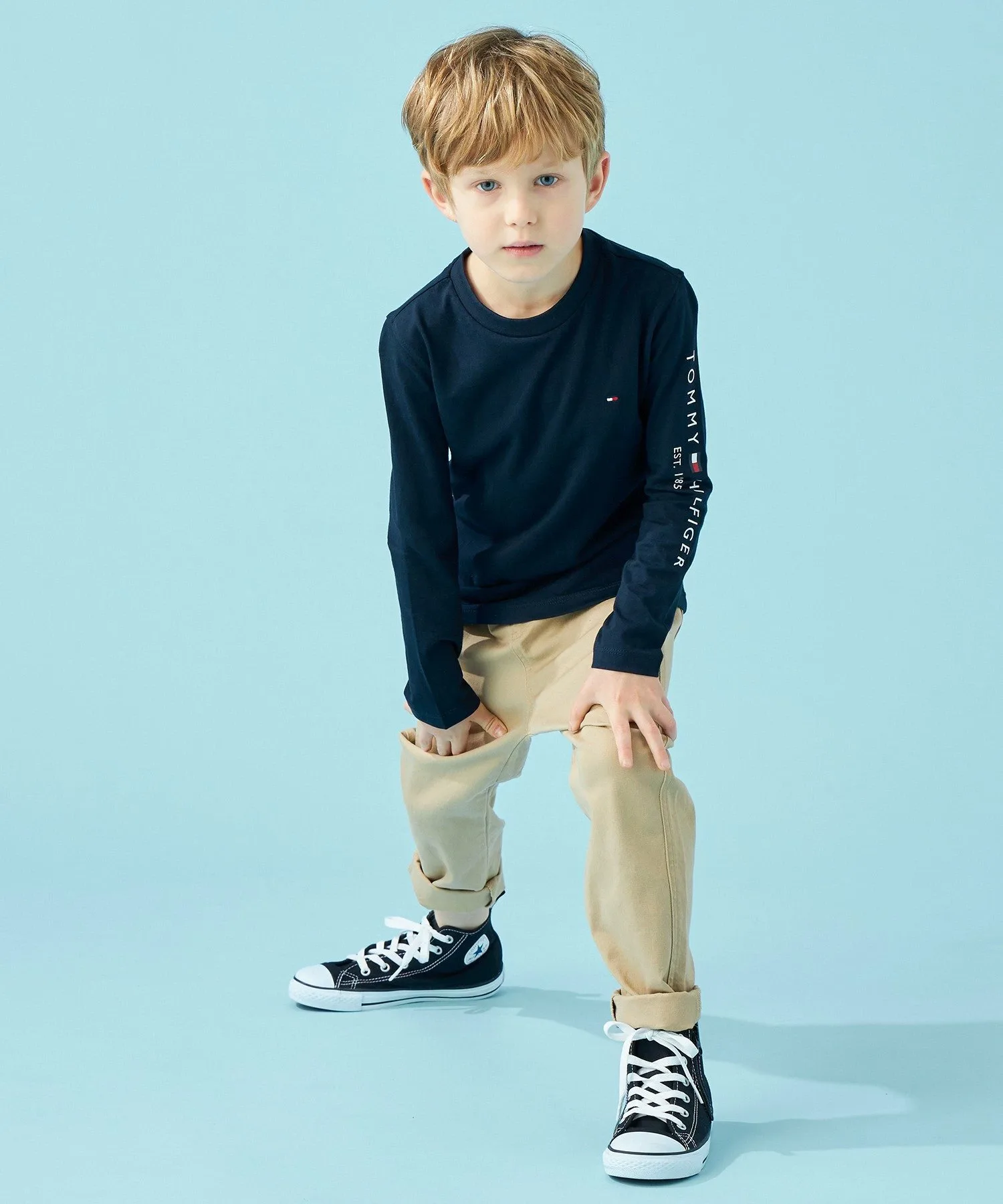 Детская футболка с длинным рукавом Essential Logo TOMMY HILFIGER, Navy DW5 — фото 2