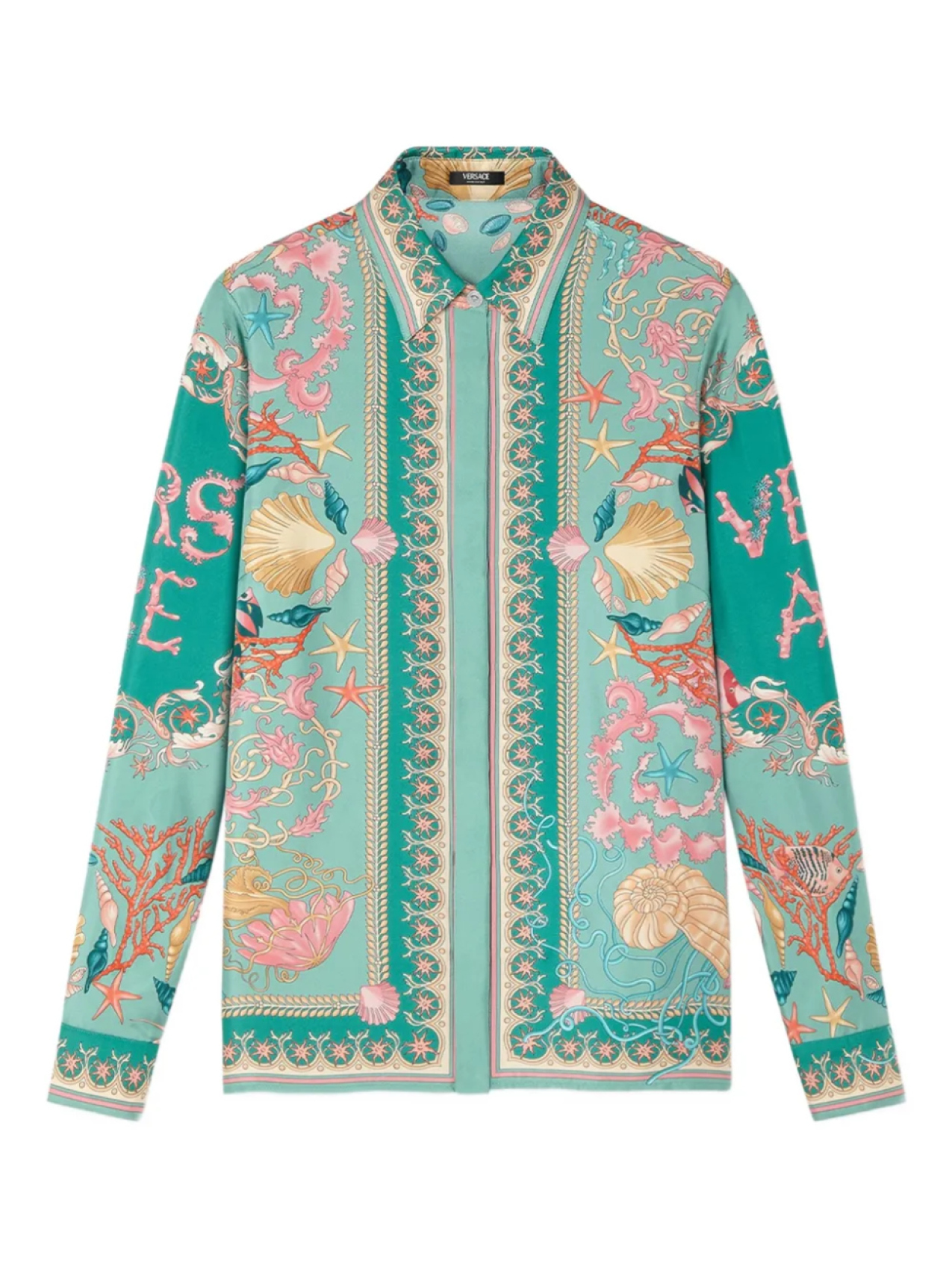 

Versace рубашка Underwater Barocco, зеленый
