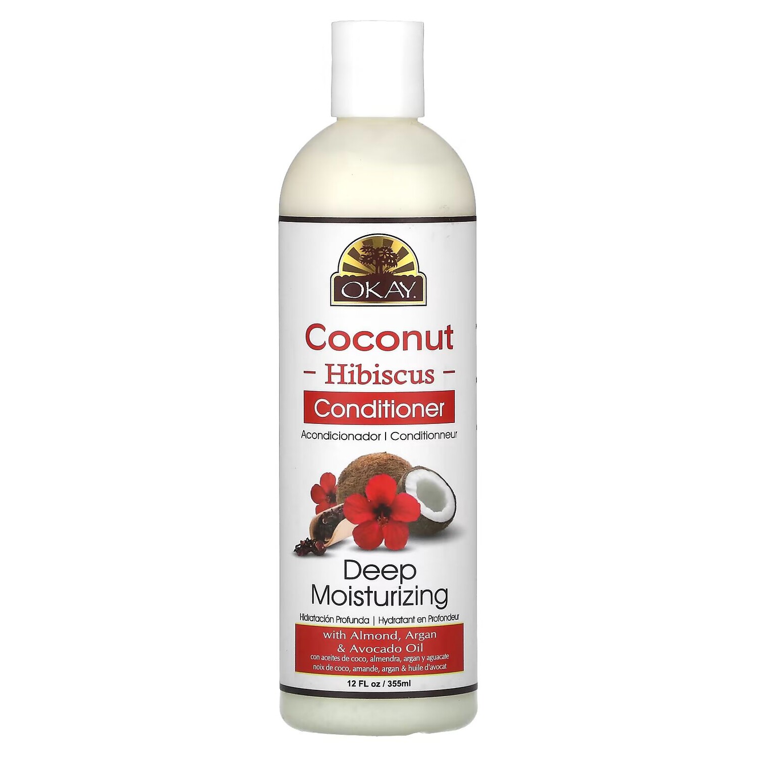 

OK Pure Naturals, Кондиционер, кокос и гибискус, 12 жидких унций (355 мл) Okay Pure Naturals