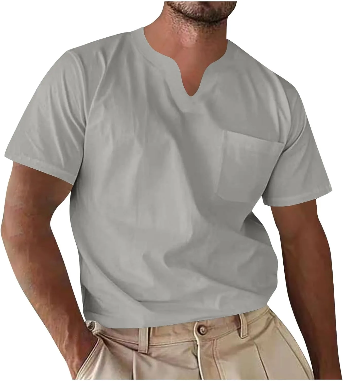 

Мужская футболка V-образного выреза с карманом для фитнеса