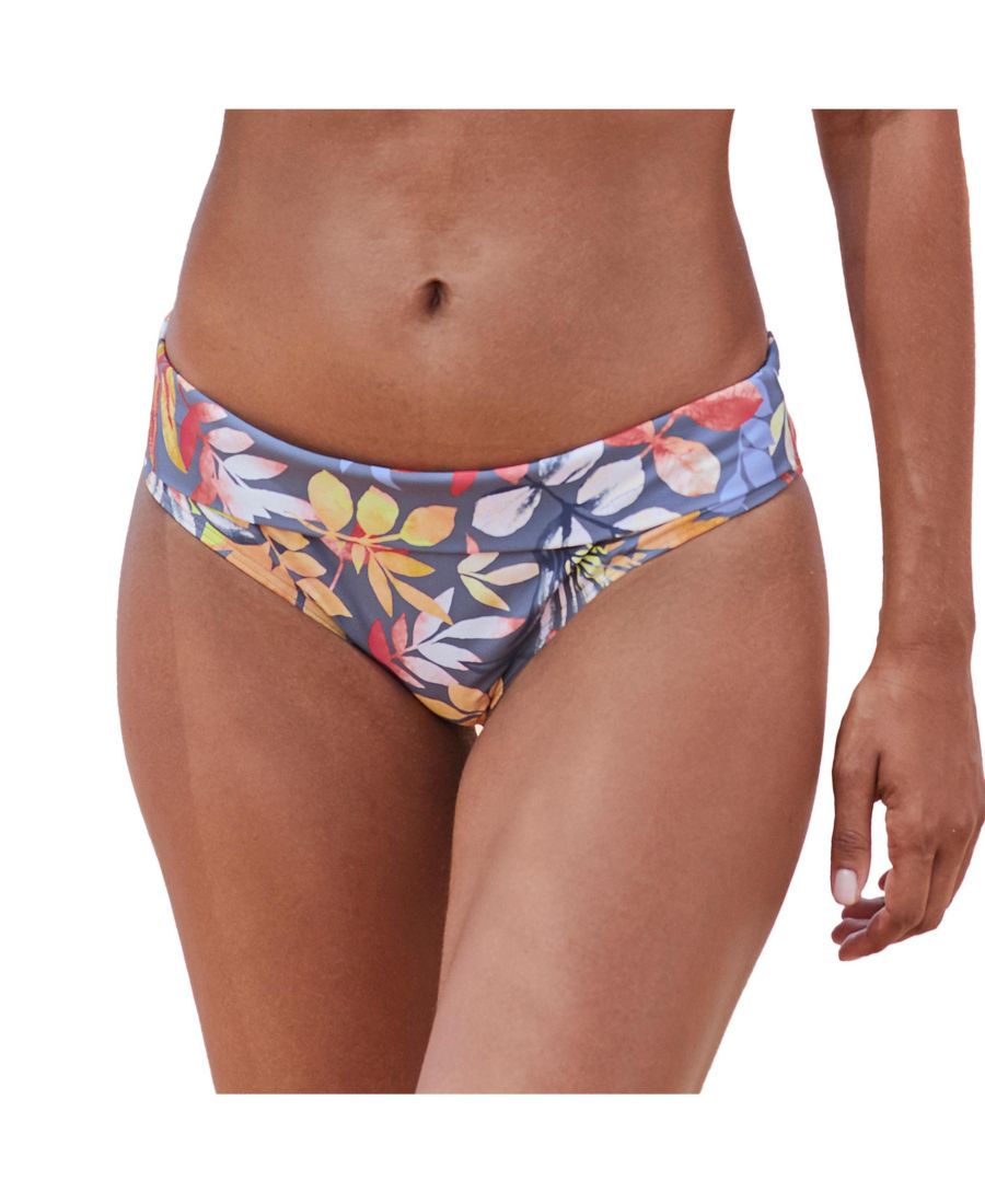 

Женские классические плавки-бикини с отворотом LASCANA, Grey printed