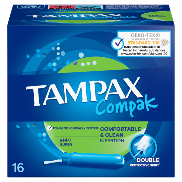 

Супергигиеничные тампоны, 16 шт./1 упаковка. Tampax Compak