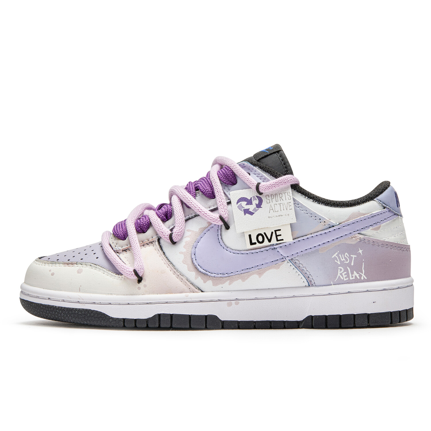

Кроссовки Nike Dunk Skateboarding Shoes Women's Low-top Purple/white/pink, фиолетовый