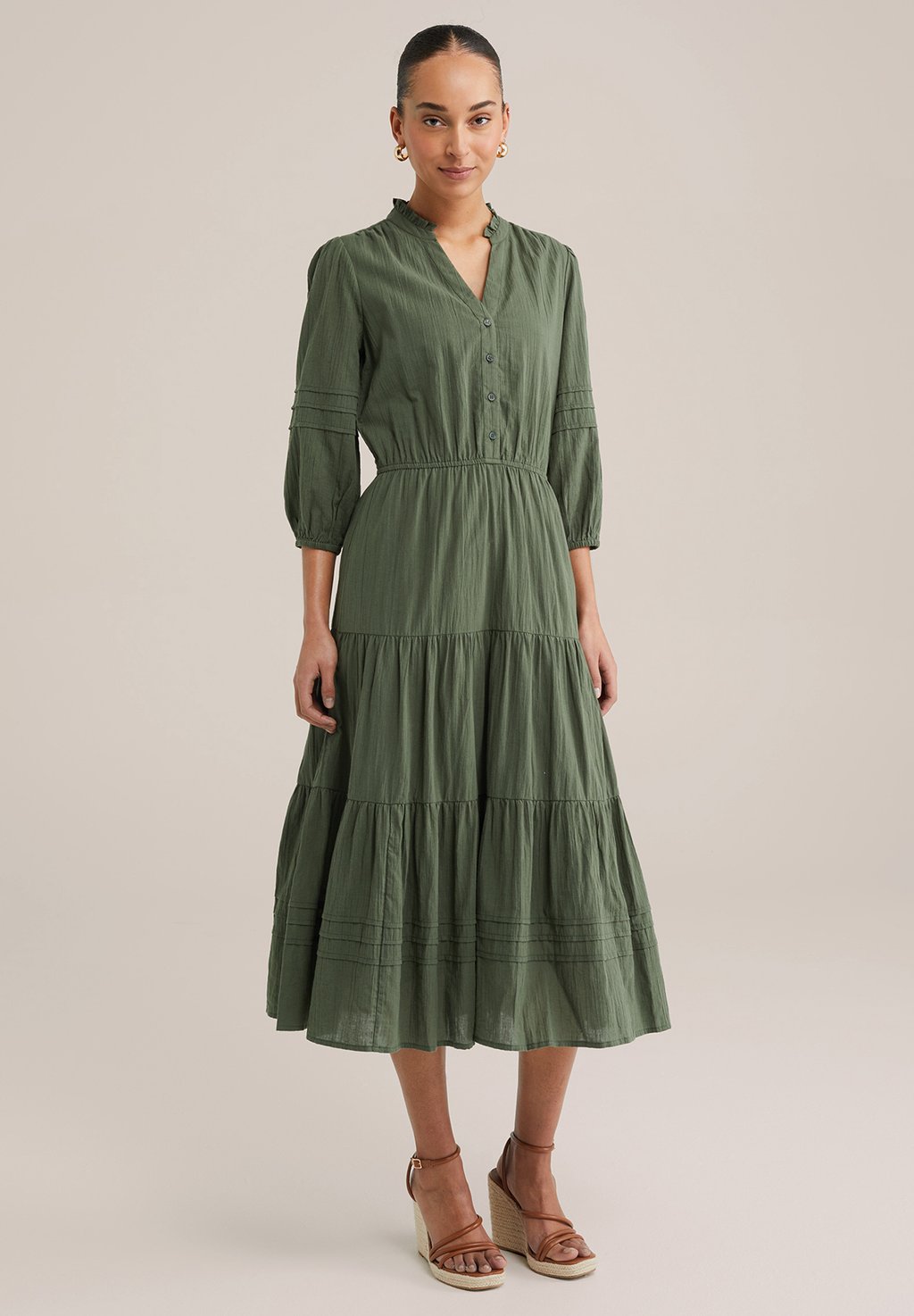 

Платье-рубашка WE Fashion, цвет Army Green