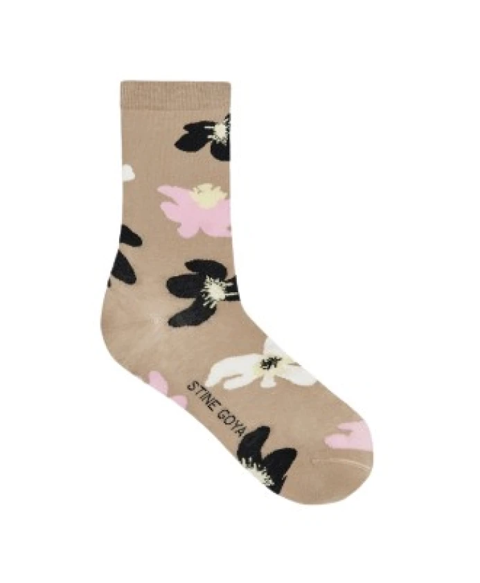 

Носки с цветочным принтом бежевого цвета Stine Goya, бежевый
