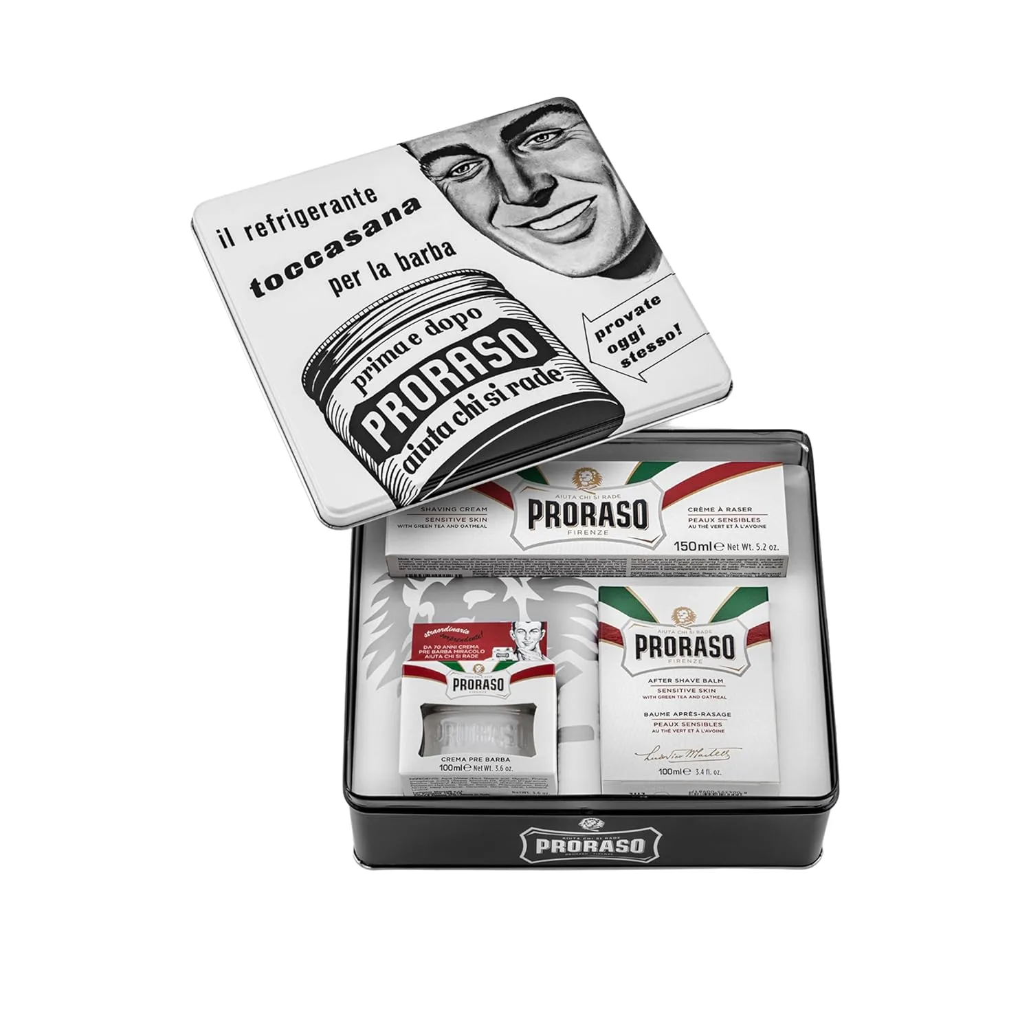 Подарочный набор в банках Proraso Vintage Toccasana, 5,2 унции, Green
