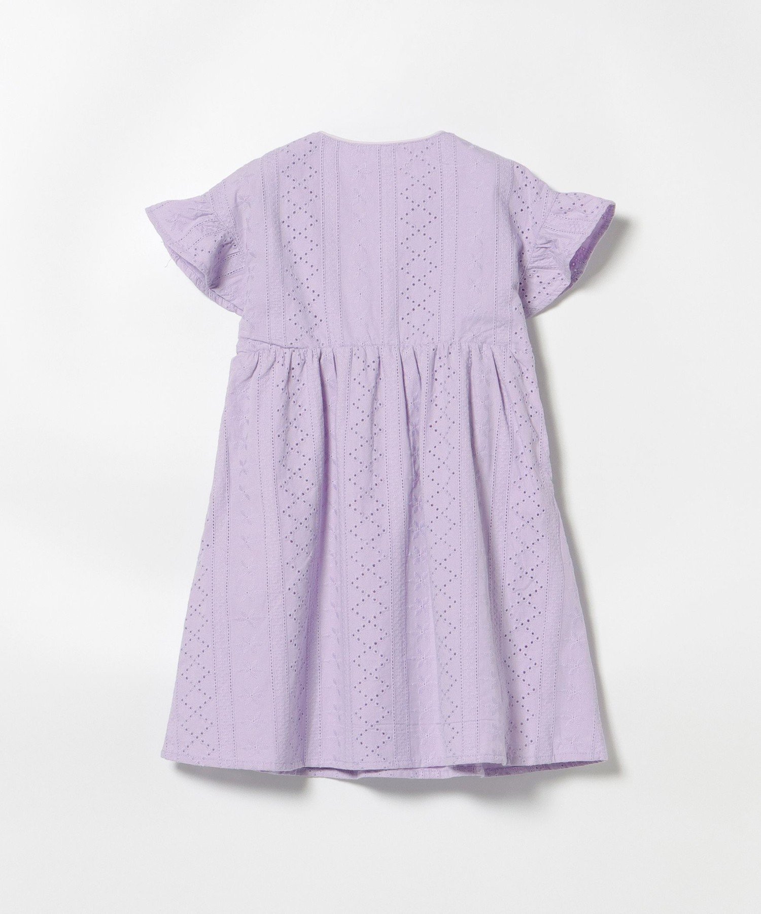Платье из перфорированного кружева (90–150 см) BEAMS mini, PURPLE_2 — фото 2