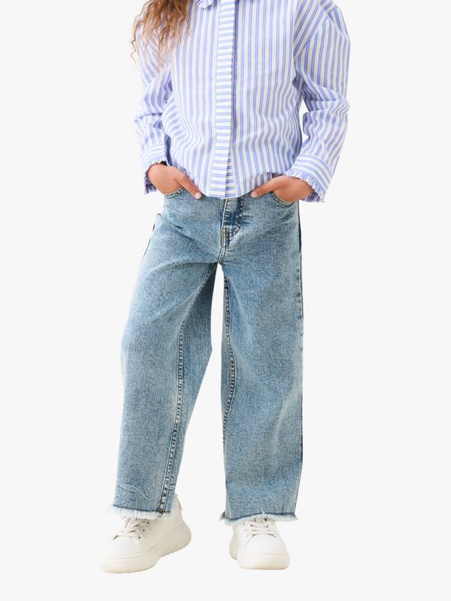 

Детские джинсы с сердечком на кармане и широкими штанинами Angel & Rocket, Blue