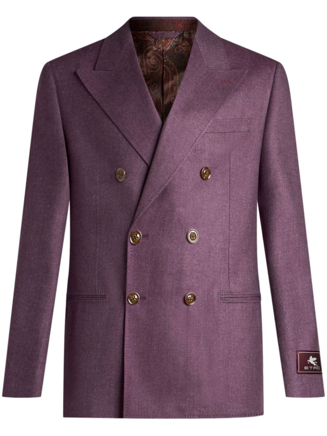 

ETRO двубортный кашемировый пиджак, фиолетовый