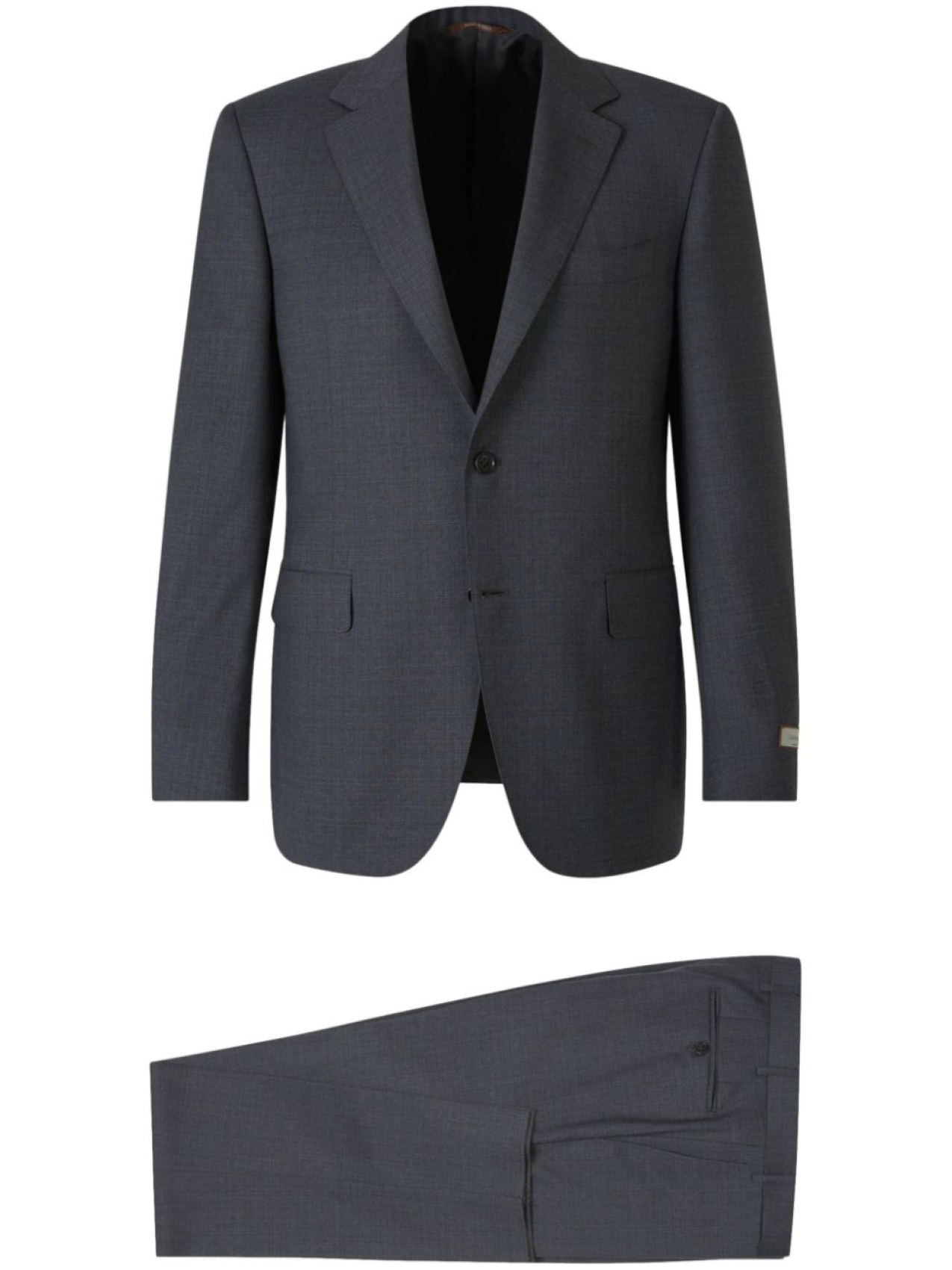 

Canali шерстяной костюм с однобортным пиджаком, серый