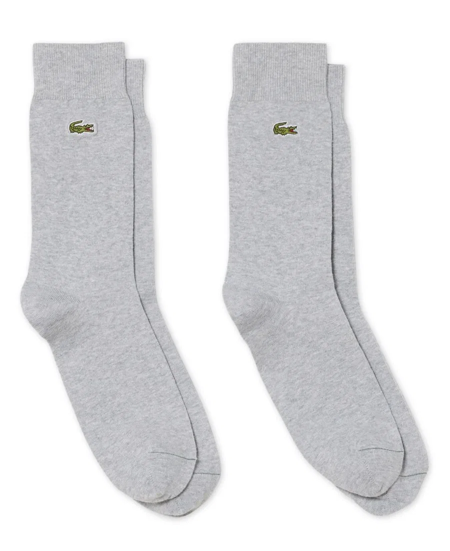 Мужские высокие носки, комплект из 2 пар Lacoste, серебряный