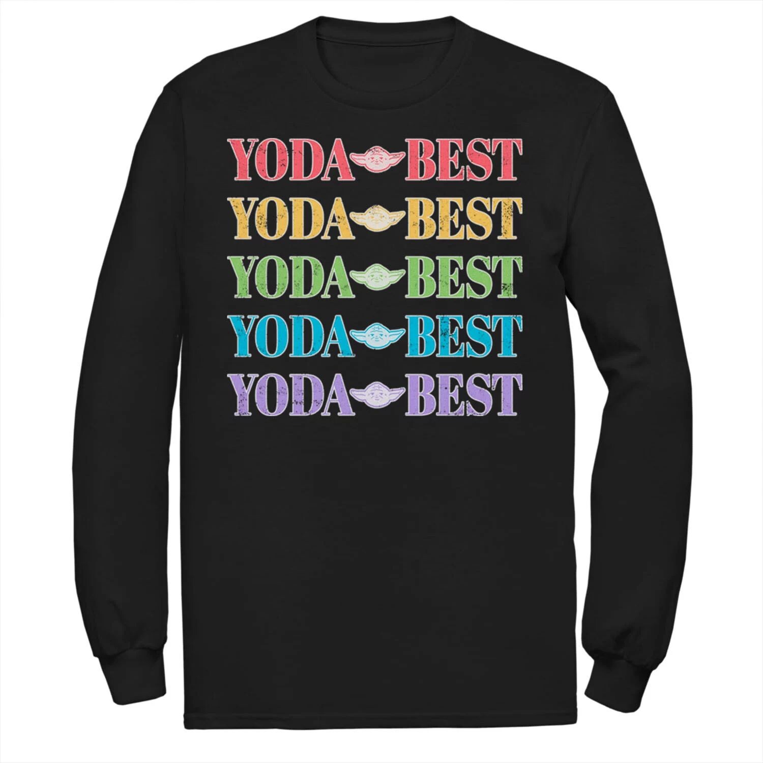 

Мужская футболка Star Wars Pride Yoda Best с радужным текстом Licensed Character, черный