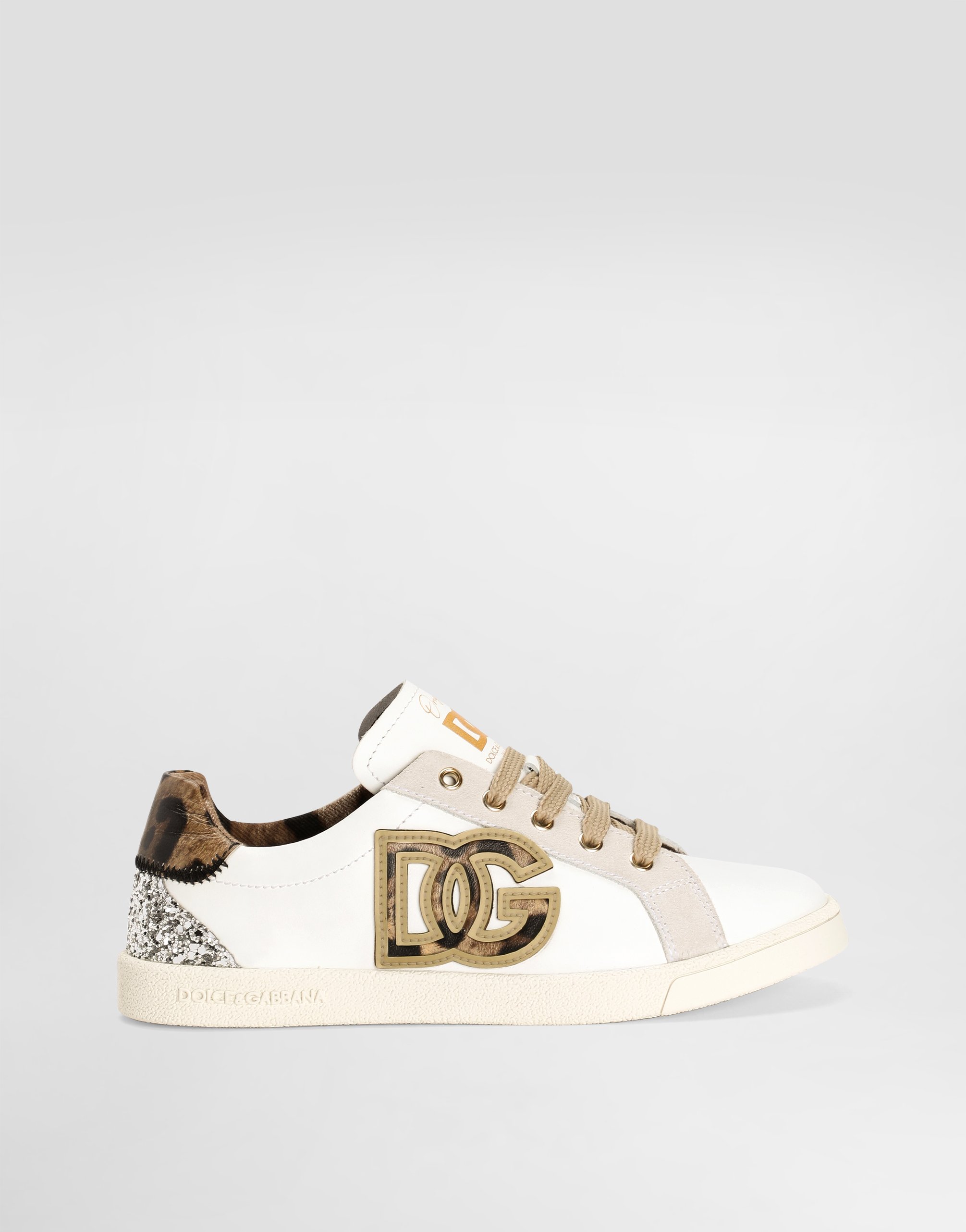Кроссовки DG Original с блестками и вышивкой DOLCE & GABBANA, мультиколор