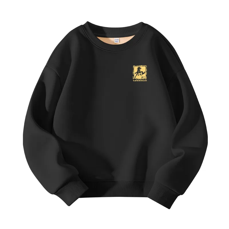 Детский свитшот с круглым вырезом утепленный WARRIOR, Red & Gold Seal K — фото 3