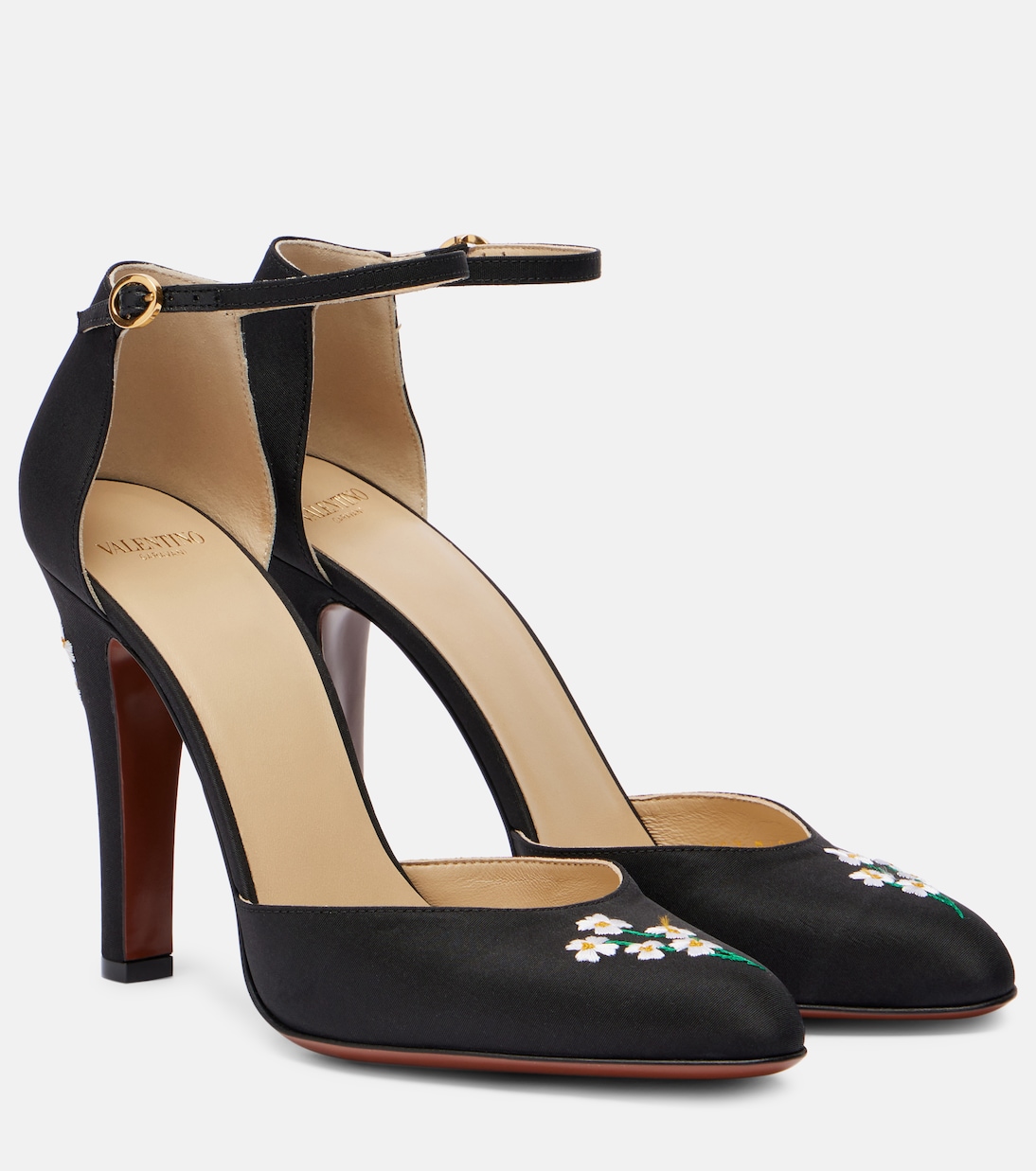 Туфли-лодочки Hi Dolly 105 с вышивкой из сатина Valentino Garavani, черный