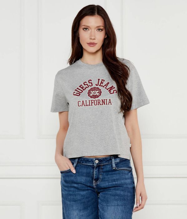 

Футболка Guess Jeans Cropped Fit, серый