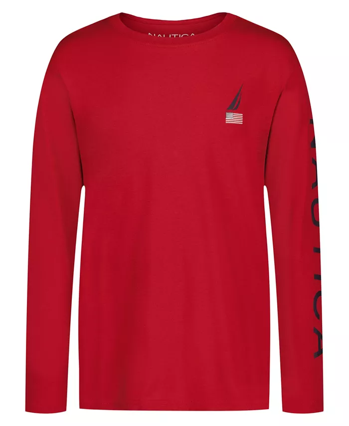 

Мальчиковая футболка с длинным рукавом J-Class с принтом размер 2T-7 USA Nautica, красный