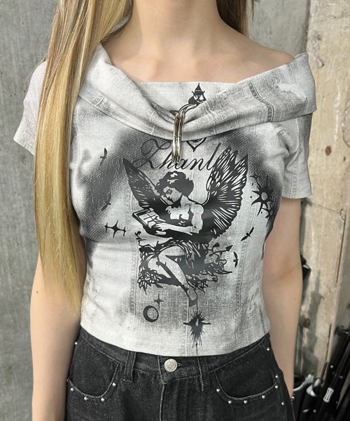 

Футболка с открытыми плечами Figments, белый