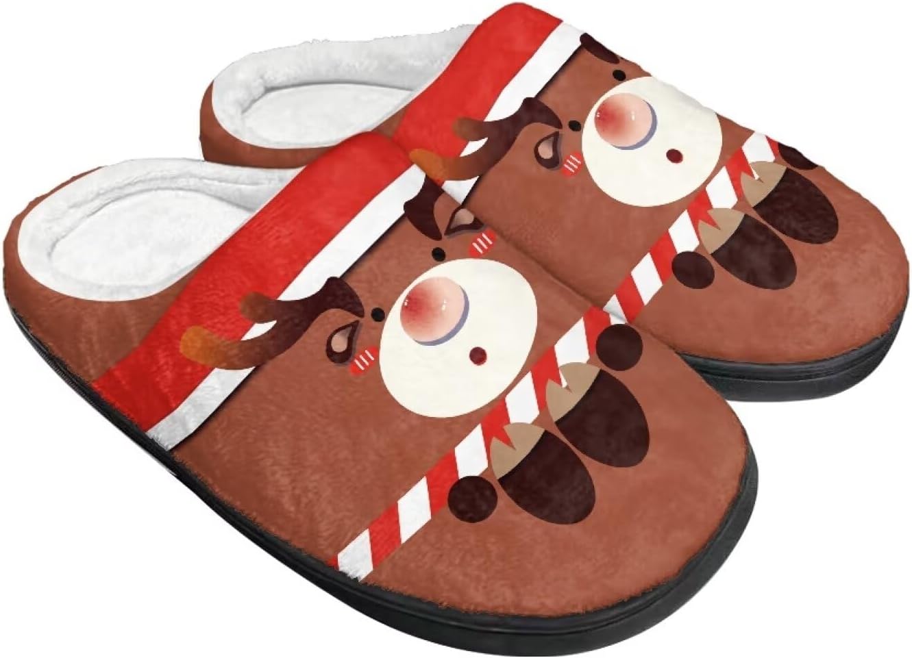 

Хлопковые тапочки на Хэллоуин и Рождество для женщин и мужчин, мягкие, теплые, нескользящие, домашние тапочки, дорожные тапочки Buxolandt, Christmas Cute Elk Print