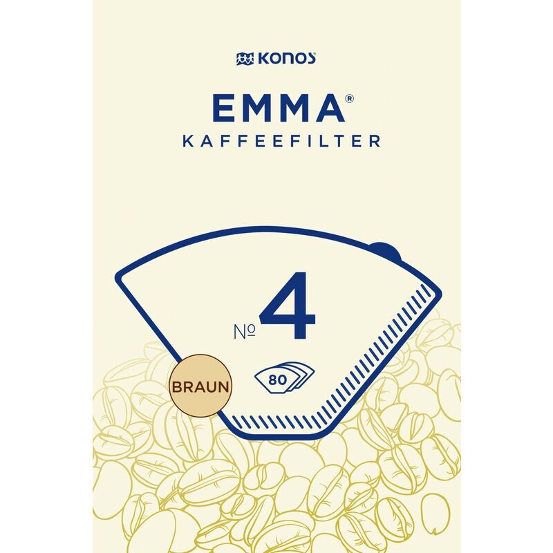 

Кофейный фильтр коричневого размера. 4 EMMA, 80 шт.
