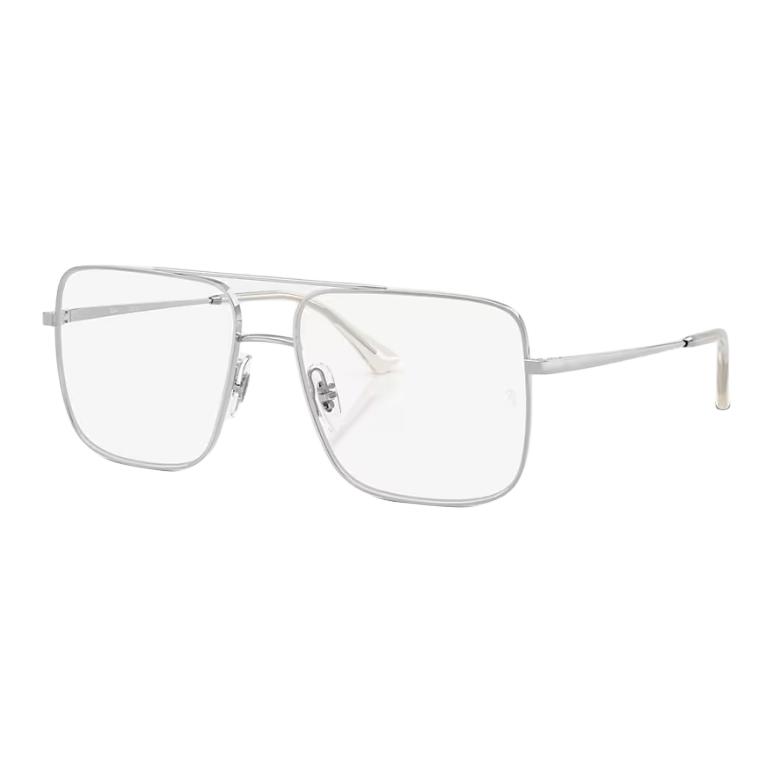 

RayBan Металлическая квадратная оправа для очков унисекс серебристая, Silver
