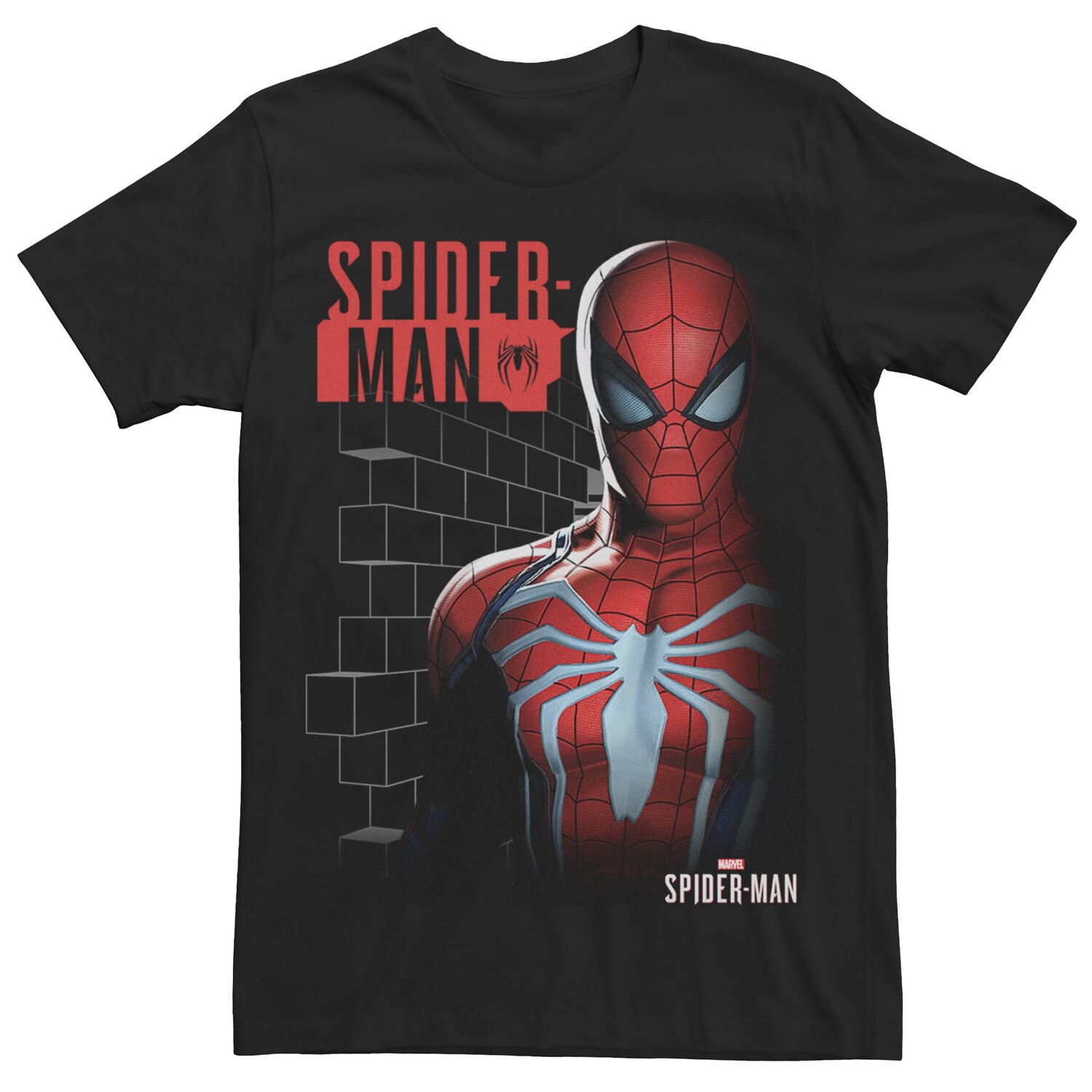 

Мужская футболка с рисунком Marvel Spider-Man Bricks Licensed Character