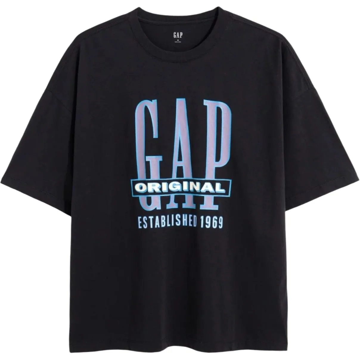 Футболка унисекс с круглым вырезом и прямым кроем GAP, черный