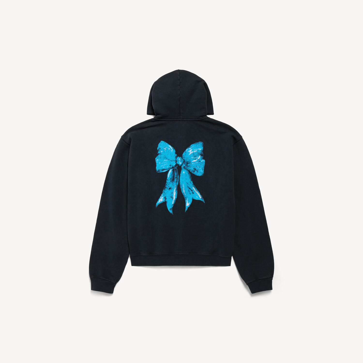 Толстовка Balenciaga Bow Zip-Up Hoodie Regular Fit, выцветший черный — фото 2