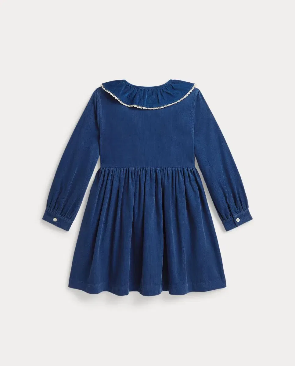 Детское платье для девочек с длинным рукавом Polo Ralph Lauren, Azul Índigo — фото 2