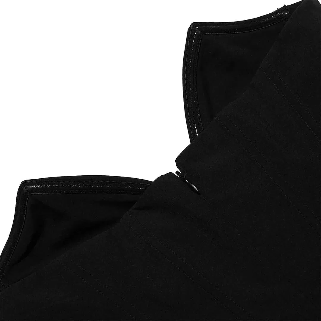 Женское вечернее платье без бретелек с плиссе, Black — фото 4